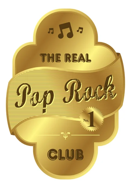 Pop rock thème musique label — Image vectorielle