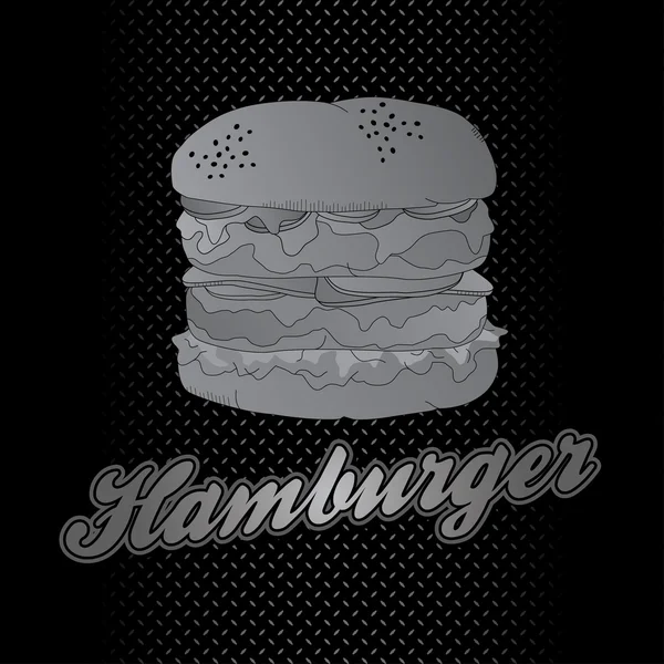 Hamburger metalen thema — Stockvector