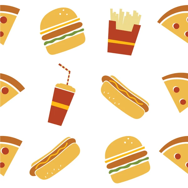 Fastfood restaurang tema mönster — Stock vektor