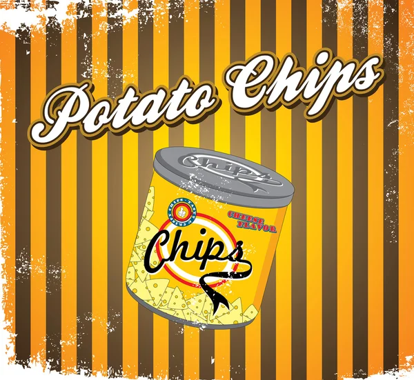 Chips snack label - Stok Vektor