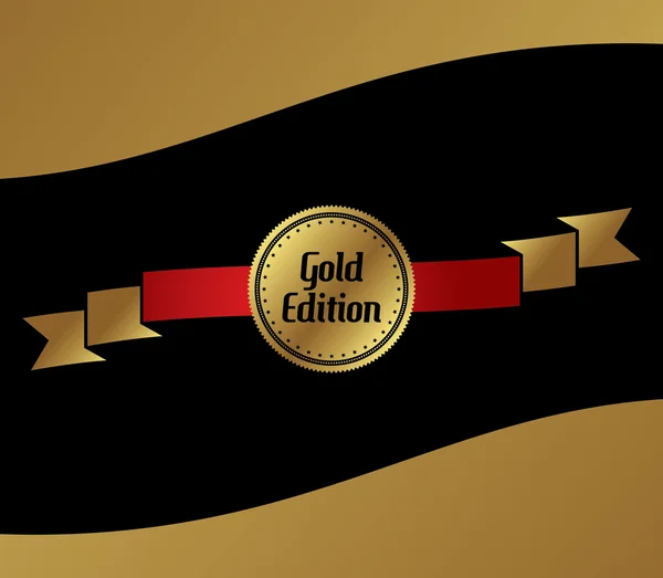 Gold edition ribbon — Stock Vector