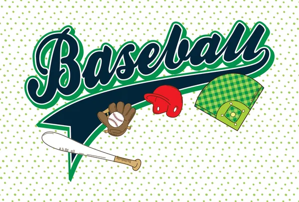 Green theme baseball league — Stock Vector