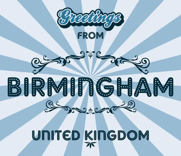 Kartkę z życzeniami Birmingham — Wektor stockowy