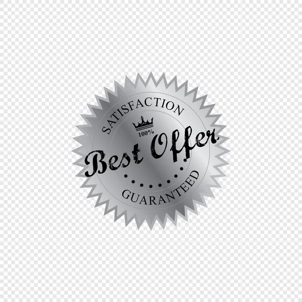 Best offer metallic sign label — Stock Vector