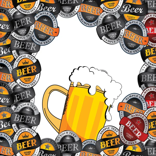 Cartaz de cerveja dourada — Vetor de Stock