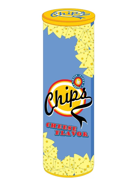 Etiqueta de lanche chips — Vetor de Stock