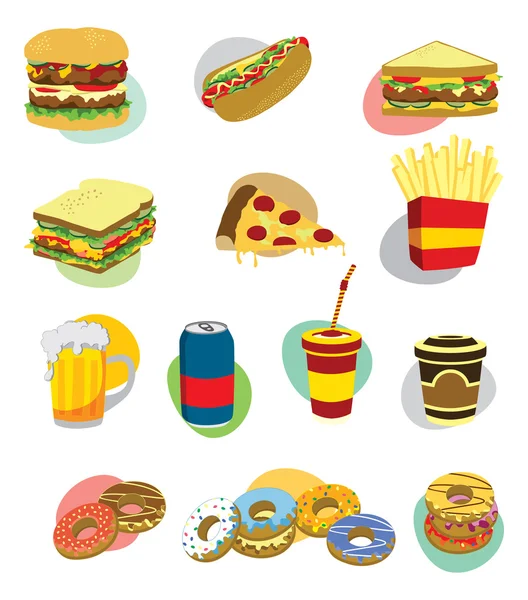 Fastfood kleur — Stockvector