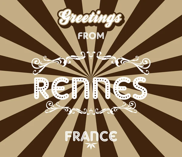 Rennes tebrik kartı — Stok Vektör