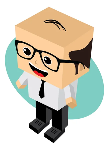 Man block  avatar — Stock Vector