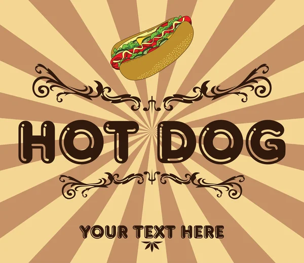 Vintage hot dog — Stockový vektor