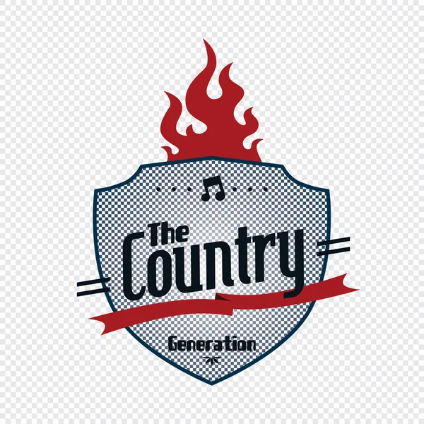 Etiqueta de música country — Vector de stock