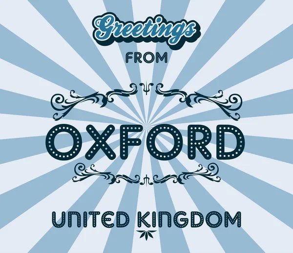 Oxford biglietto di auguri — Vettoriale Stock