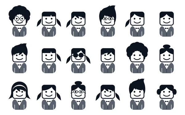 Users icons set — Stock Vector