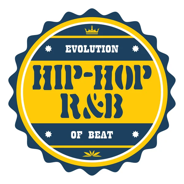 Музыкальный жанр лейбл и бейдж-хип-хоп — стоковый вектор