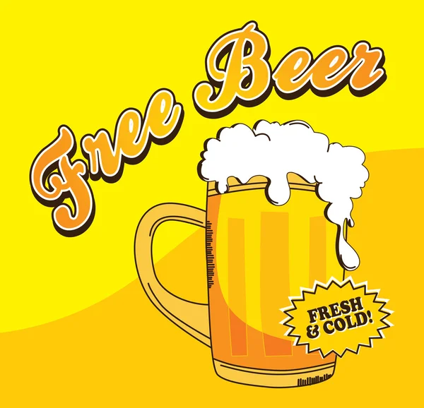 Gouden bier poster — Stockvector