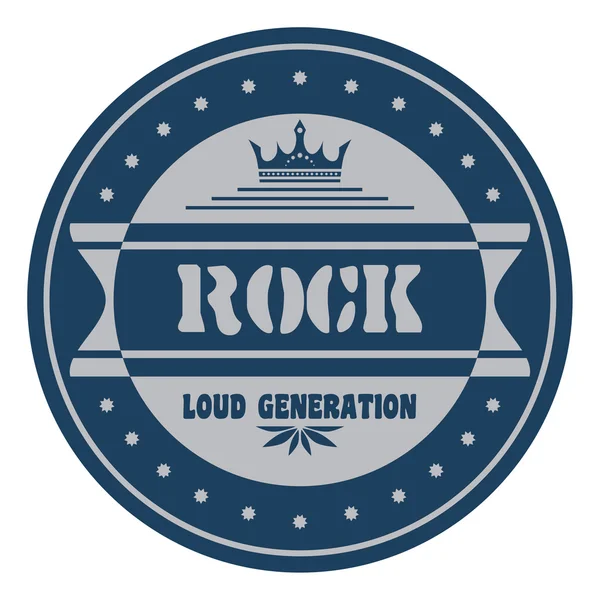 Music genre label and badge rock — Stock Vector