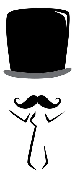 Raster man with top hat — Stock Vector