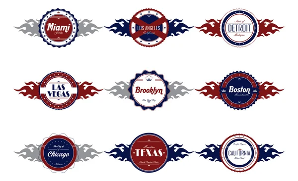 America state labels set — Stock Vector