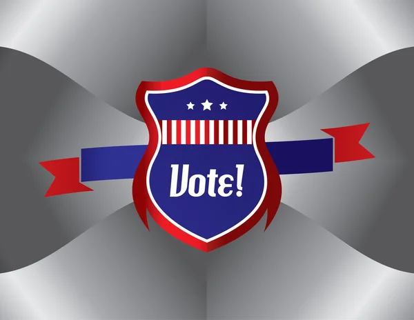 Voto escudo tema patriota — Vector de stock