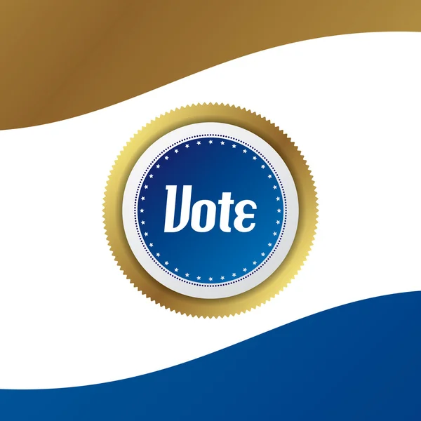 Etiqueta engomada voto azul — Vector de stock