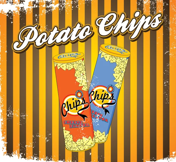 Etiqueta de lanche chips —  Vetores de Stock