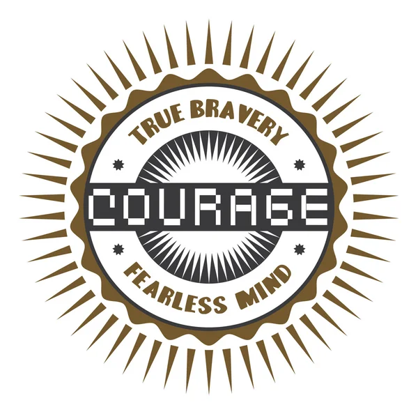 Badge vintage label courage — Stock Vector
