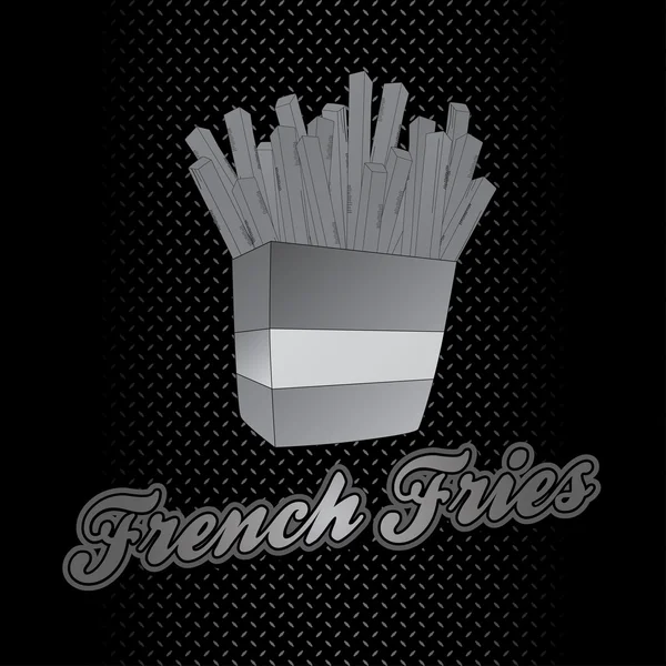 French fries metal theme — Stock Vector