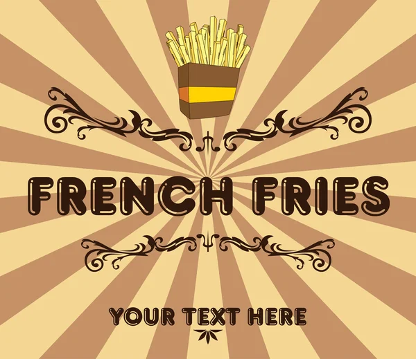 Vintage french fries poster — Stock Vector