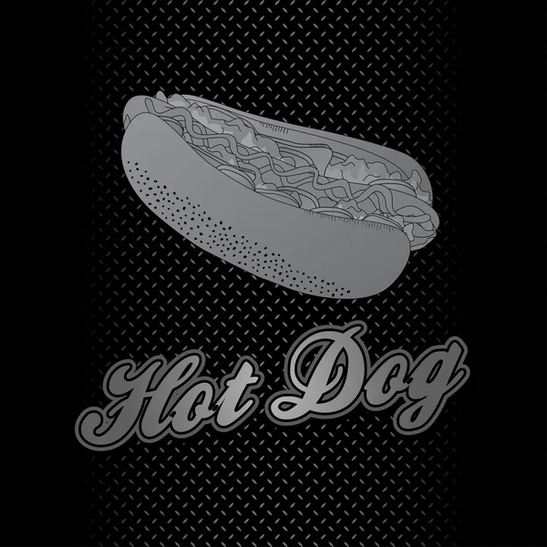 Hot Dog Metallthema — Stockvektor