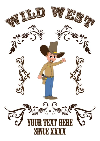 Cowboy vintage cartoon — Stockvector