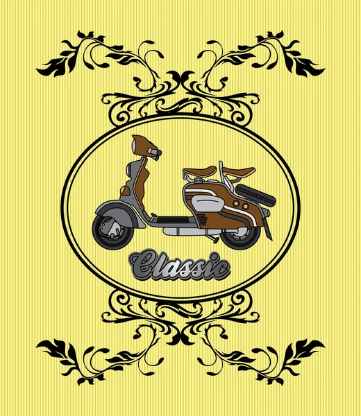 Tema de scooter vintage — Vetor de Stock
