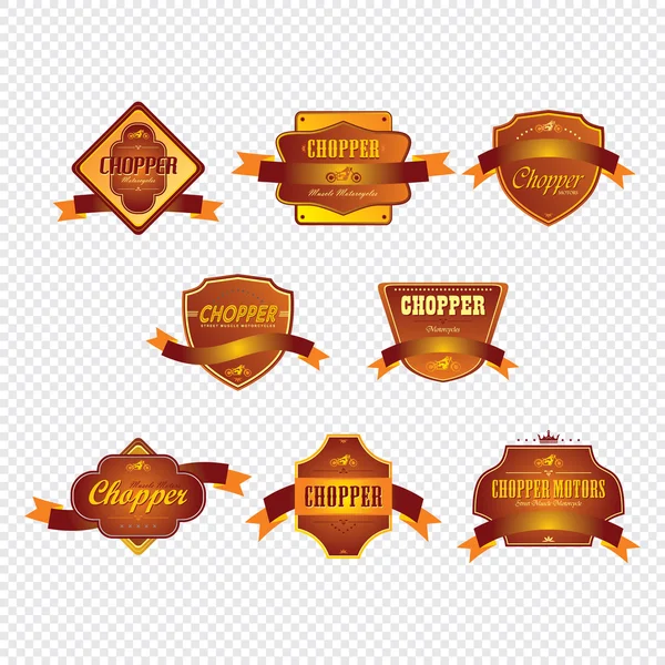 Chopper motorcycle old style labels — Stock Vector
