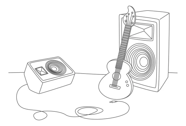 Guitare en studio de musique — Image vectorielle