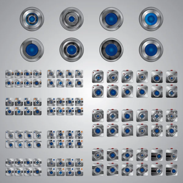 Icônes de lentille de caméra — Image vectorielle