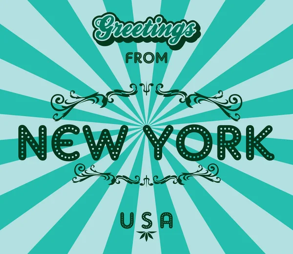 Biglietto di auguri di New York — Vettoriale Stock