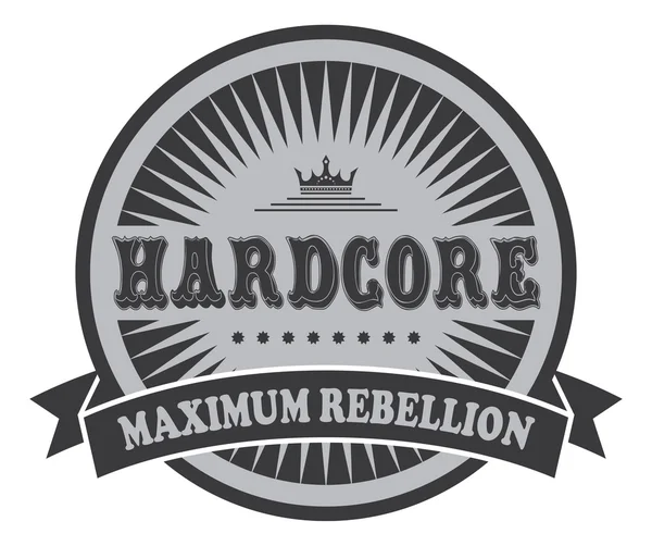 Music genre label and badge hardcore — Stock Vector