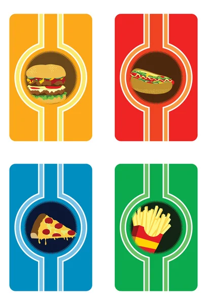สีของอาหารจานด่วน — ภาพเวกเตอร์สต็อก