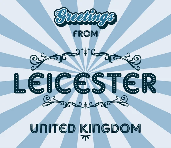 Tarjeta de felicitación leicester — Vector de stock