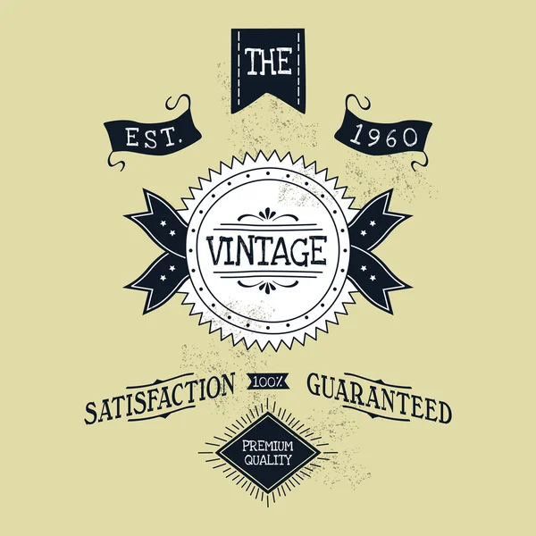 Etiqueta vintage con letras a mano — Vector de stock