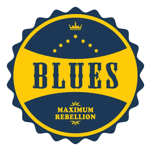 Label de genre musical et badge blues — Image vectorielle