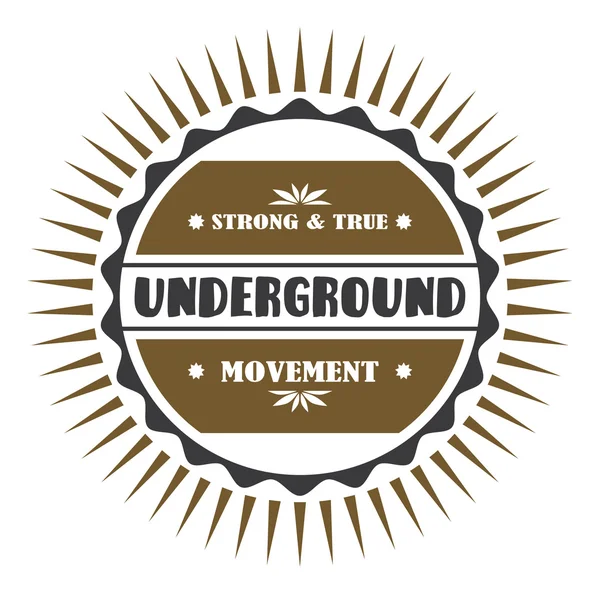 Insignia Vintage con texto Underground — Vector de stock