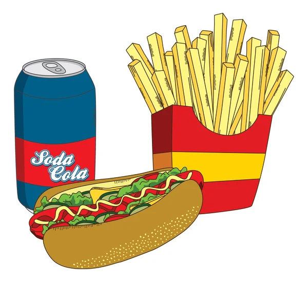 Comida rápida color — Vector de stock