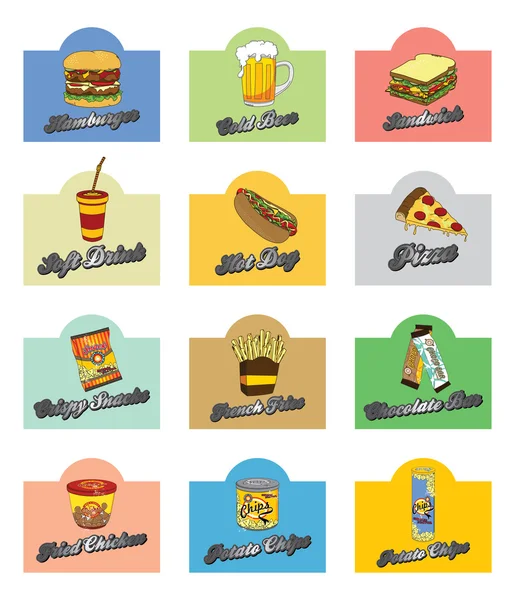 Fast-food vintage retro kunst — Stockvector