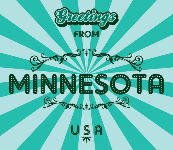 Minnesota tebrik kartı — Stok Vektör
