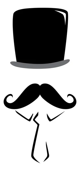Raster man with top hat — Stock Vector