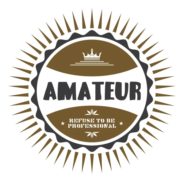 Badge vintage label amateur — Stock Vector