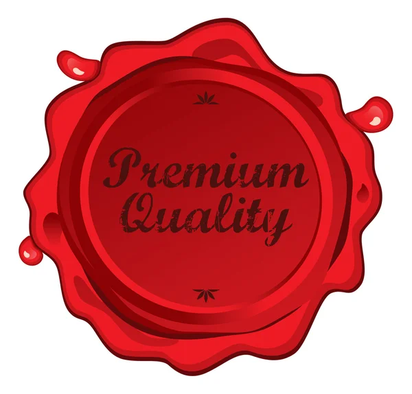 Etykieta premii jakości czerwonym woskiem — Wektor stockowy