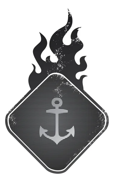 Panneau d'ancrage nautique — Image vectorielle