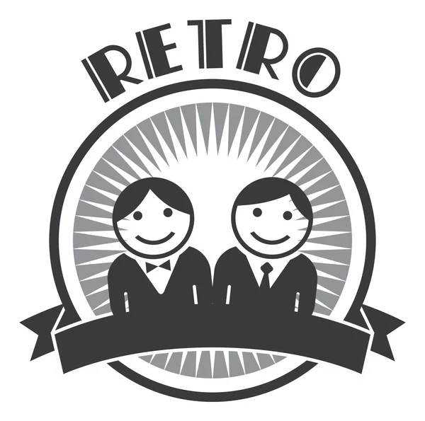 Retro profile picture — Stock Vector