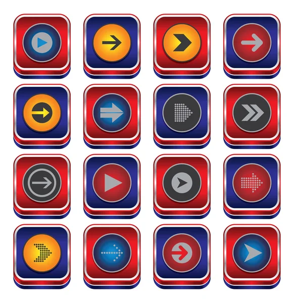 Botões de seta ícones — Vetor de Stock